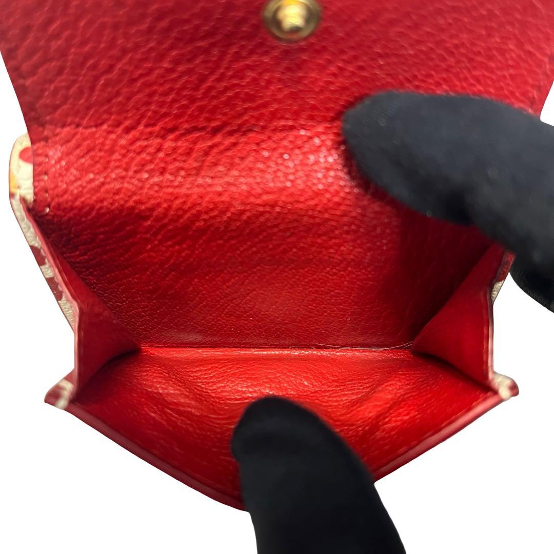 希少カラー✨ミュウミュウ 三つ折り財布 マドラス ハート 総柄 バイカラー