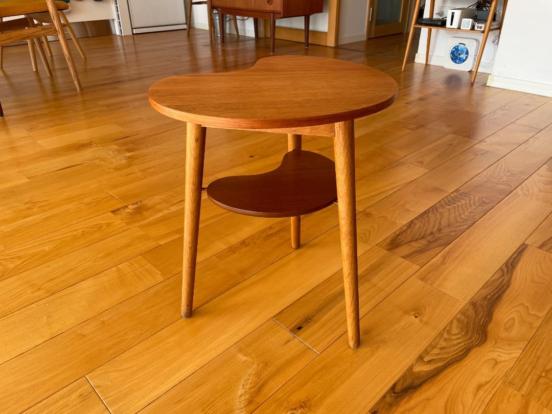 デンマーク製/キドニーシェイプ/サイドテーブル