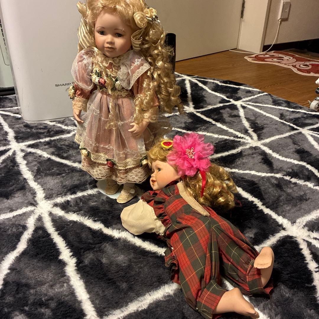 訳あり☆ビスク ドール アンティーク フレンチ 人形♡全ドレス付き ♡50.35