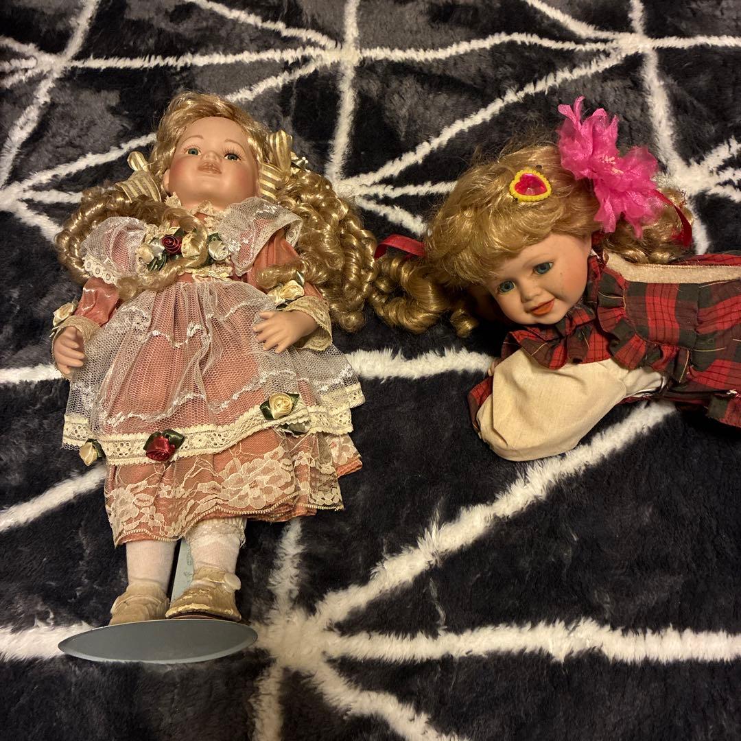 訳あり☆ビスク ドール アンティーク フレンチ 人形♡全ドレス付き ♡50.35