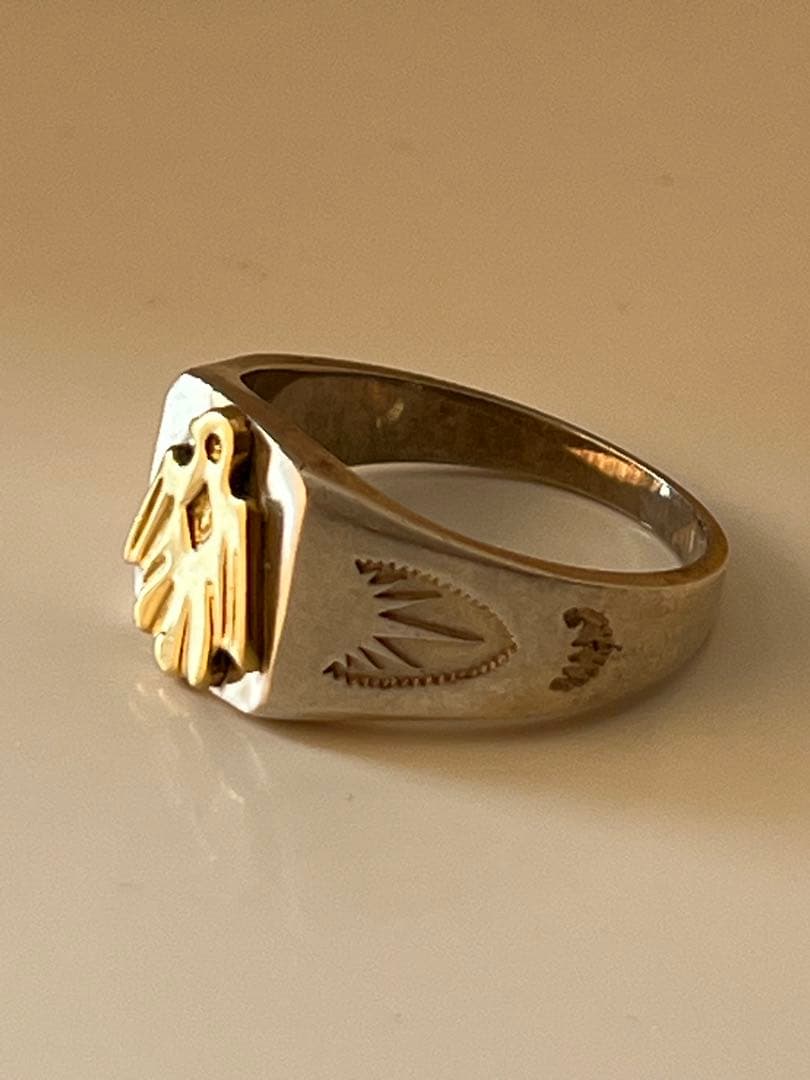 希少 ゴローズ 金ヒヨコ印台リング シルバー✖️ゴールド 23号
