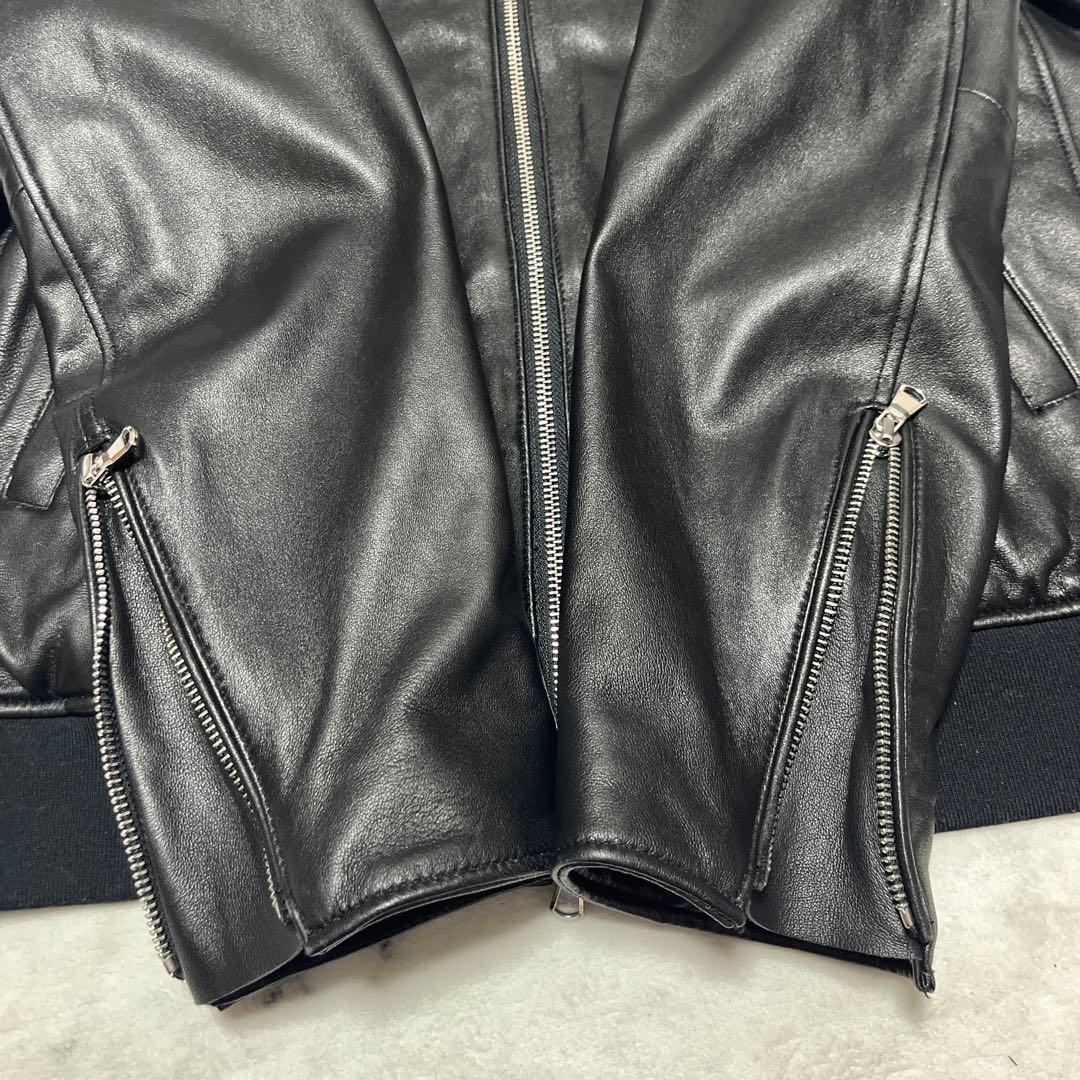 NANO UNIVERSE シングルライダースジャケット ブラック　Lサイズ