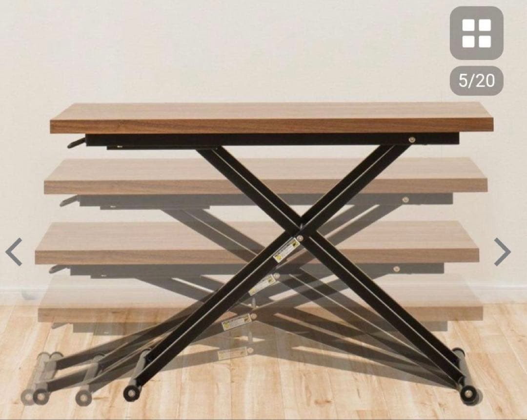 【即購入ok】ニトリ 昇降リビングテーブル ミドルブラウン　ガス圧