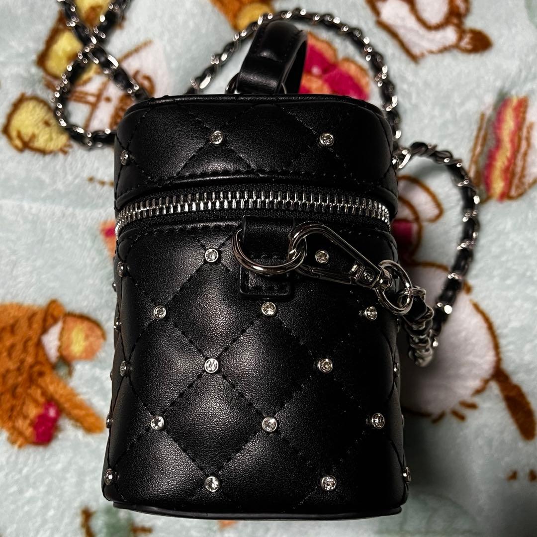 Darich ダーリッチ キルティングビジュースクエアミニバッグ BLK