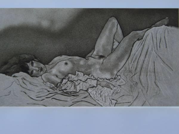 加山又造、ガウンの裸婦'84-①、希少画集画、新品額装、状態良好