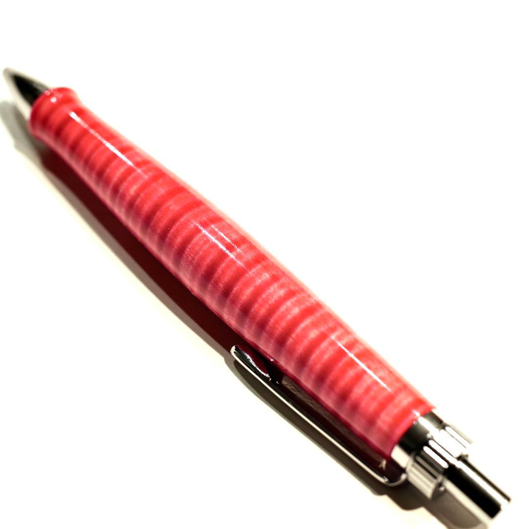 木軸ペン　ラッカー仕上げ　楽器　ギター　縮杢　極上杢