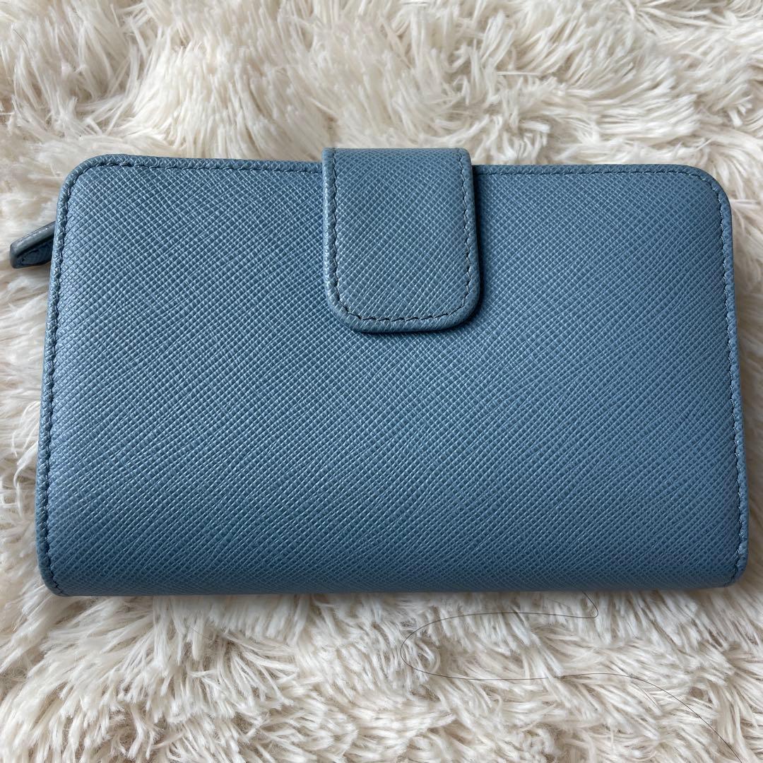 ★PRADA★正規品　二つ折り財布 バイカラーブルー