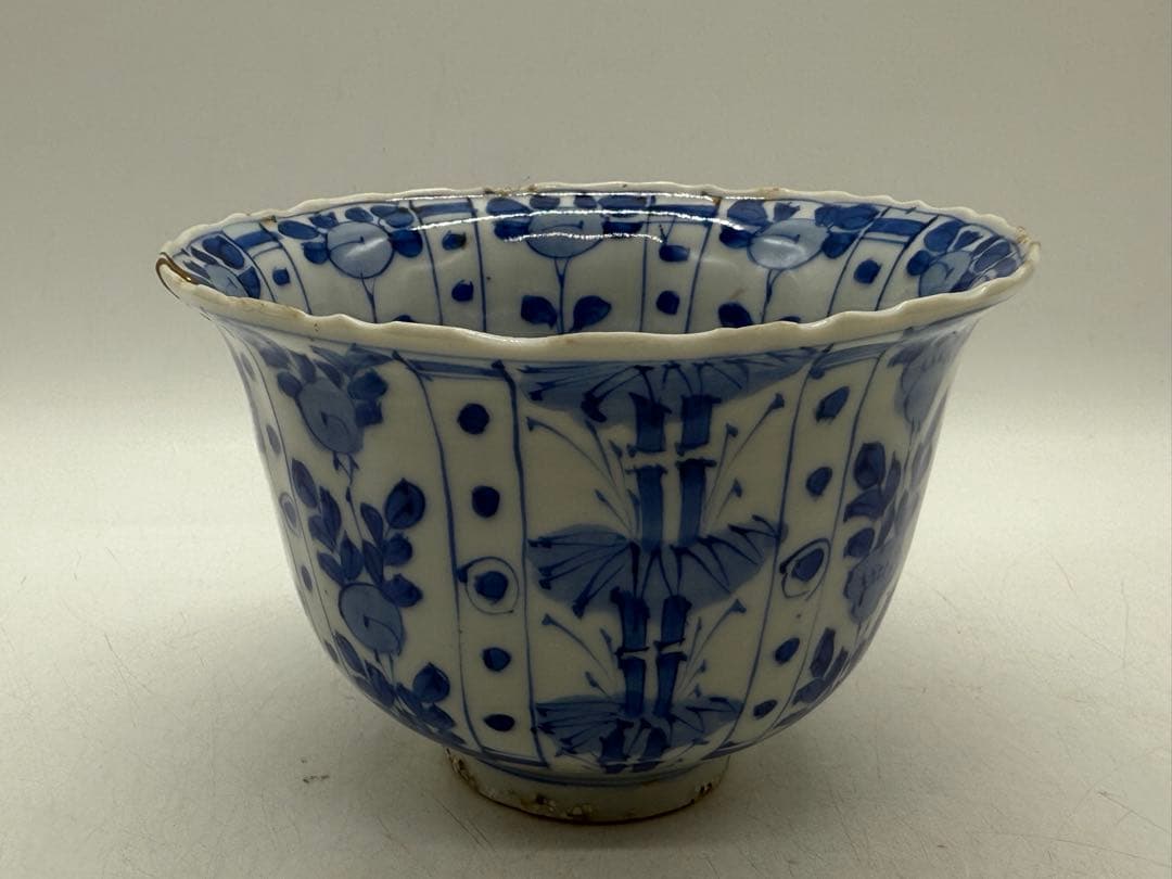 古染　花鳥紋鉢　芙蓉手　送料込み251105