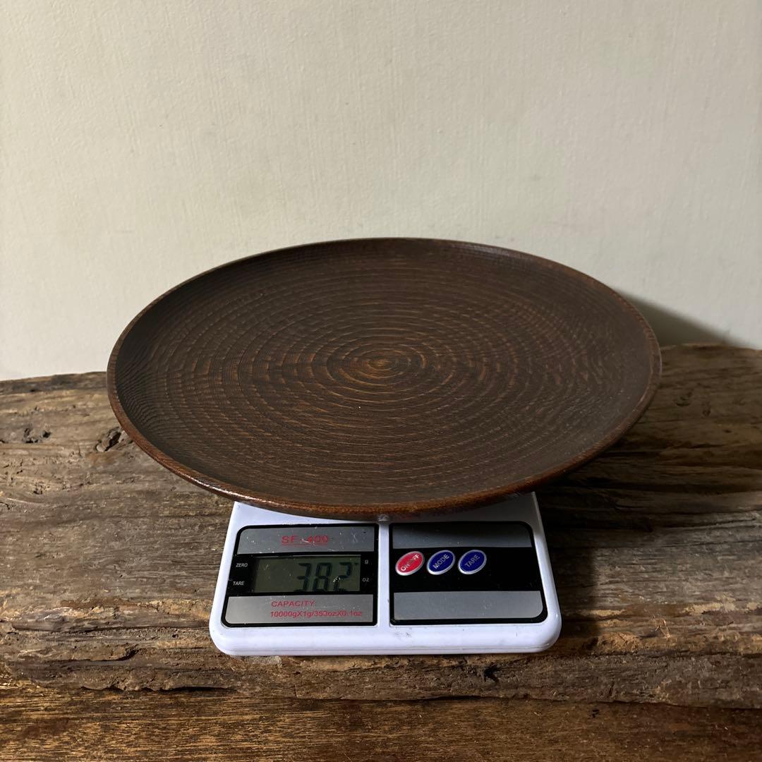 千筋 独楽文 木地盆　⑧丸盆　栗盆　アンティーク　 茶懐石　古美術　酒器検:李朝