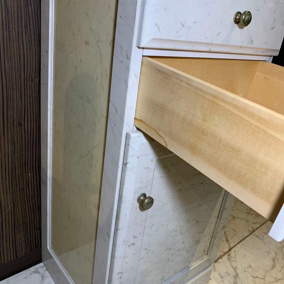 カリモク　電話台　大理石風