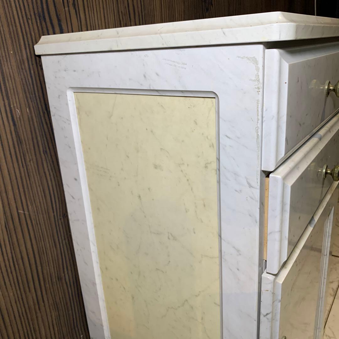 カリモク　電話台　大理石風