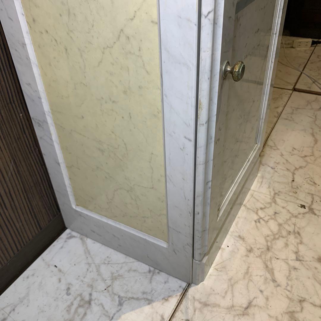 カリモク　電話台　大理石風