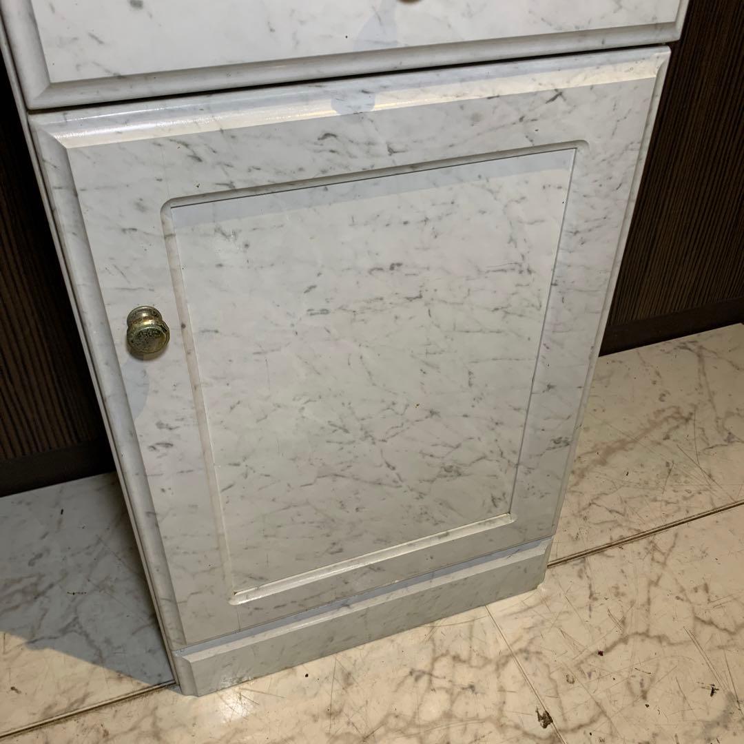 カリモク　電話台　大理石風