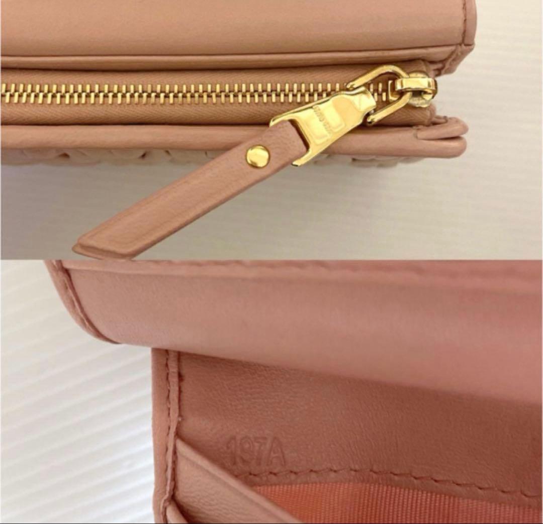 さ*ら様 【美品】miumiuミュウミュウマテラッセL字ファスナー折り財布