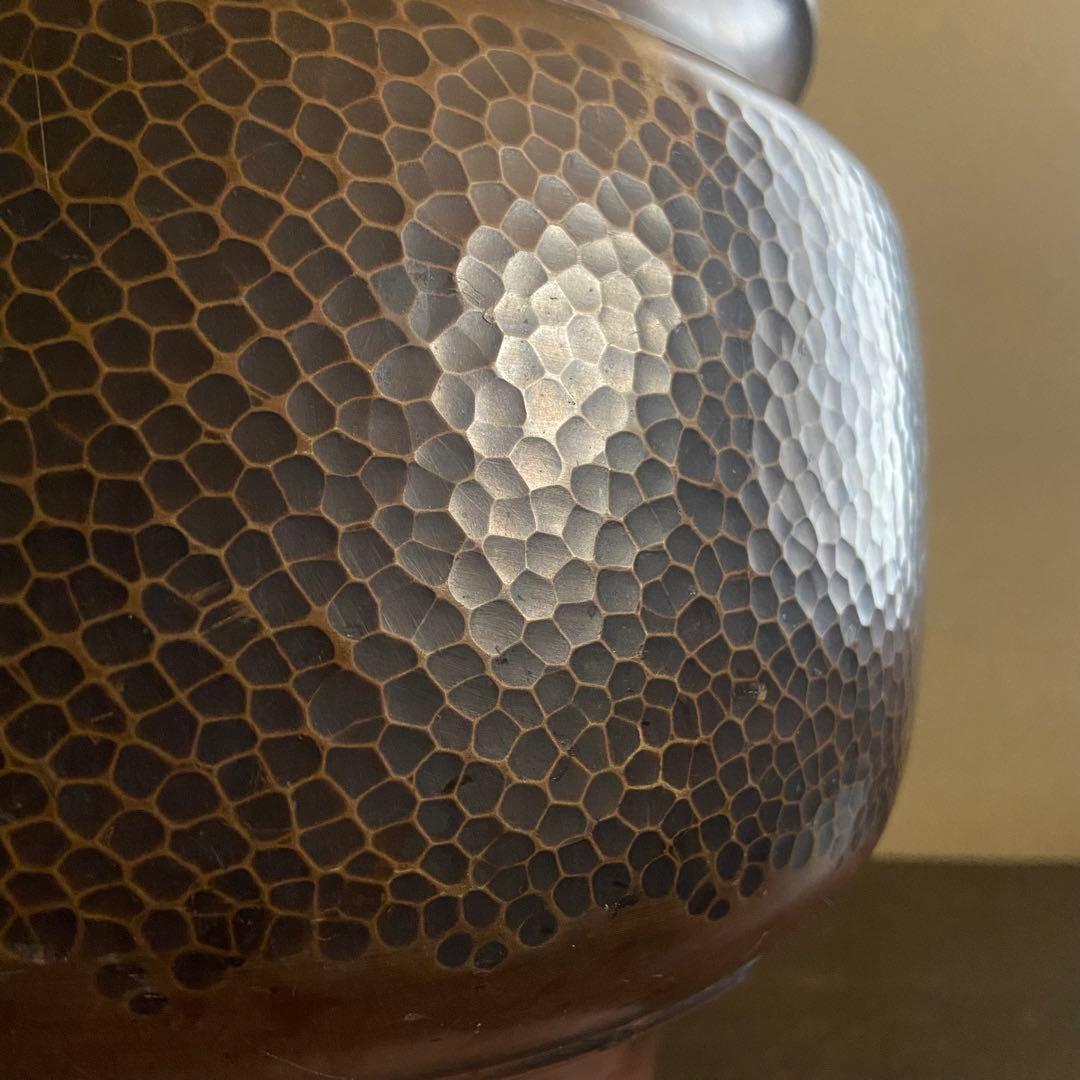 銅製　獣耳　槌目模様　火鉢　古い火鉢