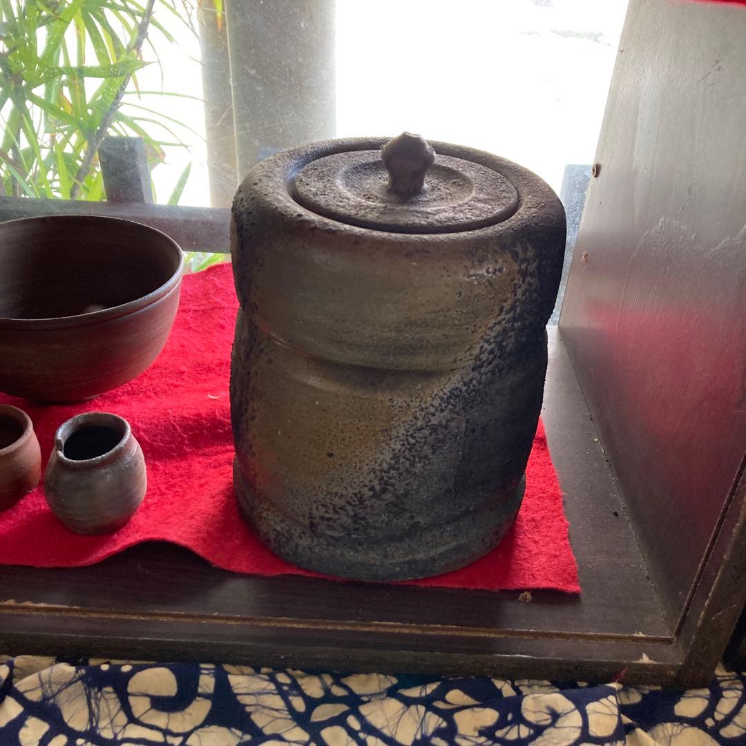 時代備前窯変水差し建水年末年始大売り出しです❣️風格の有る見事な作品です❣️