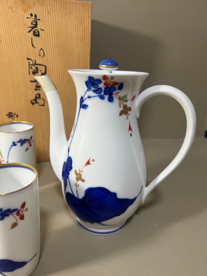 2370 香蘭社　オールド　1950年代　茶器セット　ティーポット1客　湯呑5客