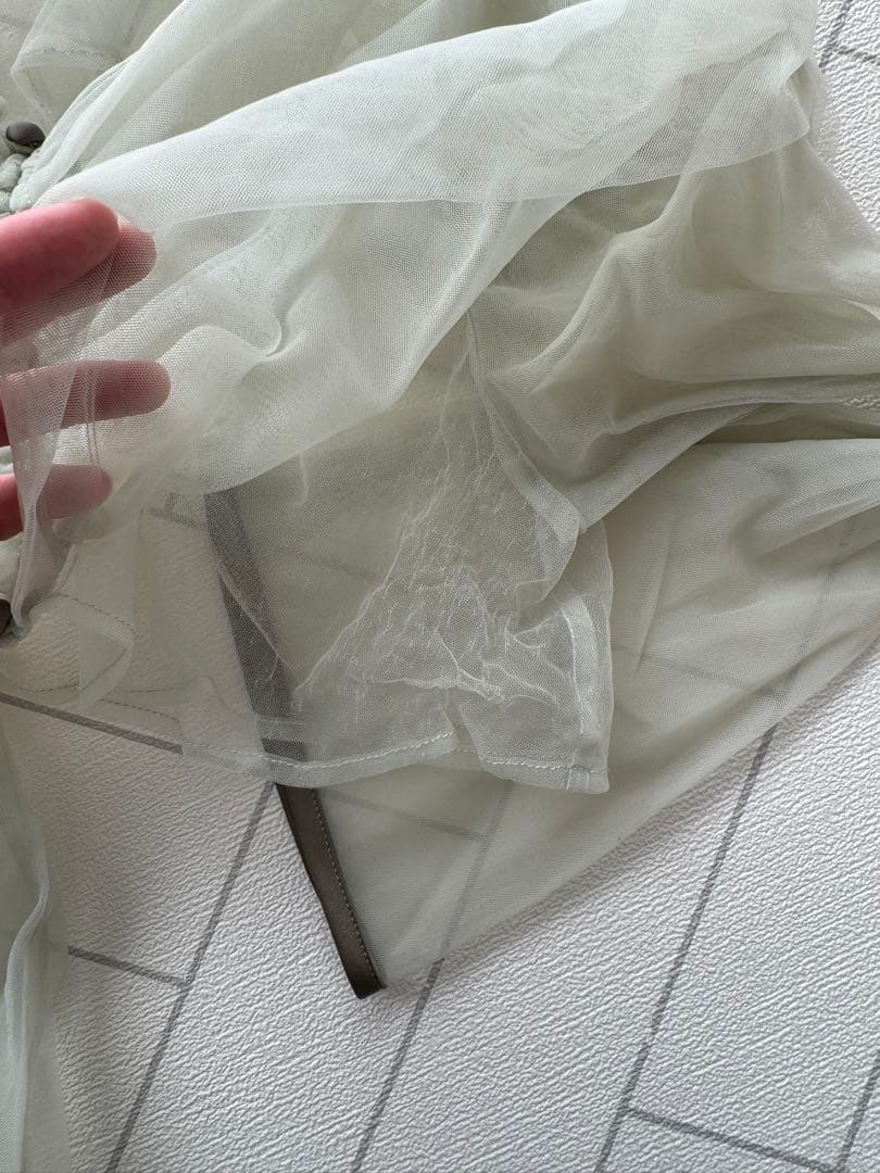 チュールオフショルダー花柄Iラインワンピースドレス結婚式パーティー二次会成人式