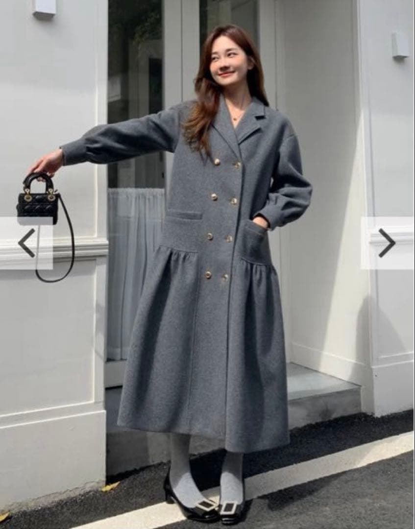 BIRTHDAY BASH グレー コールドダブルボタン ドレスコート M