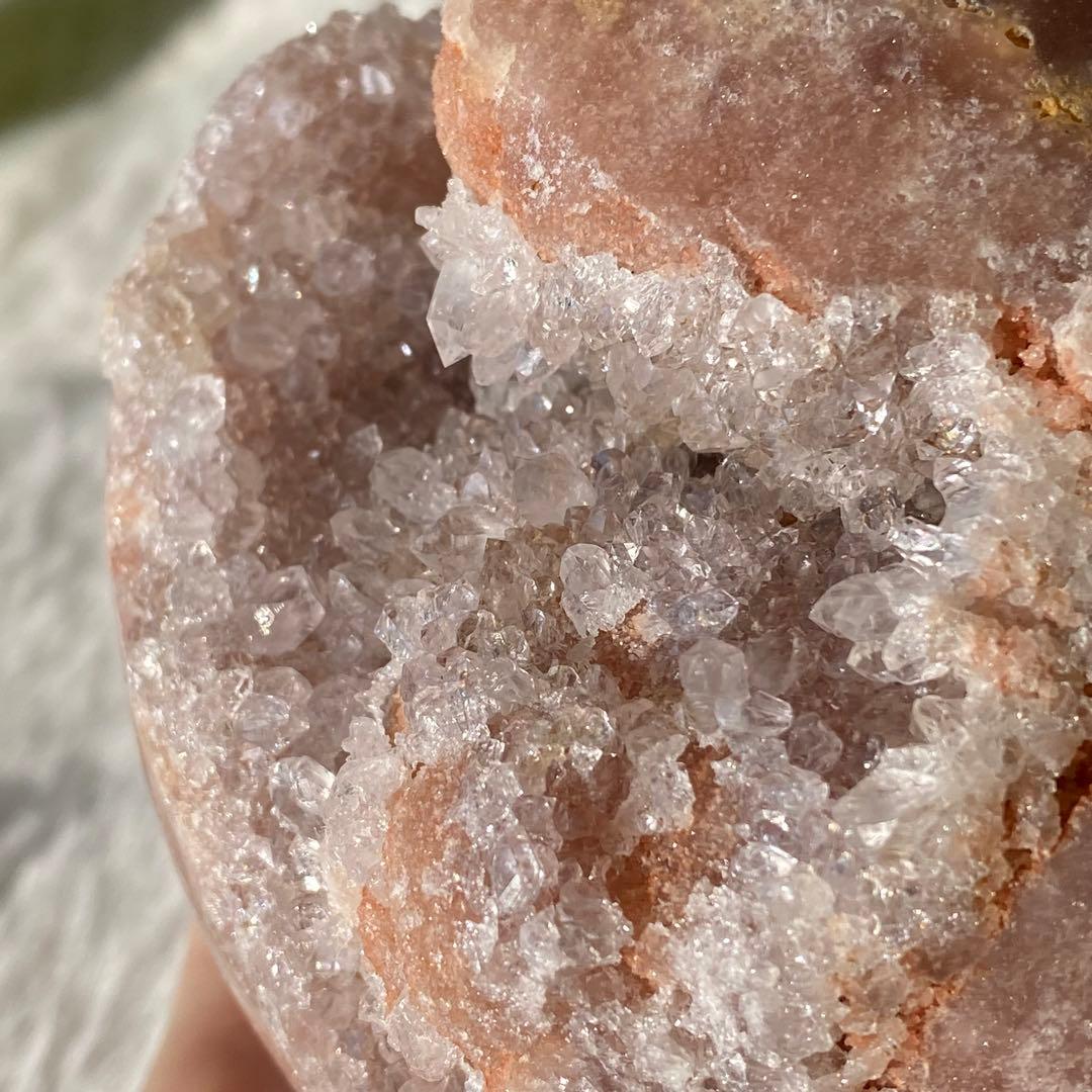 【 天然石 ピンクアメジスト ドゥルージー 原石 ドーム 約670g】