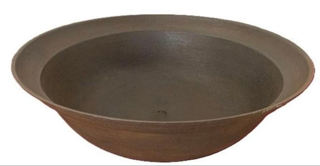 古道具 大きな和鉄鋳の鉄鍋 直径(外径）約61㎝ 古民具 大鍋 深鍋 茹で鍋