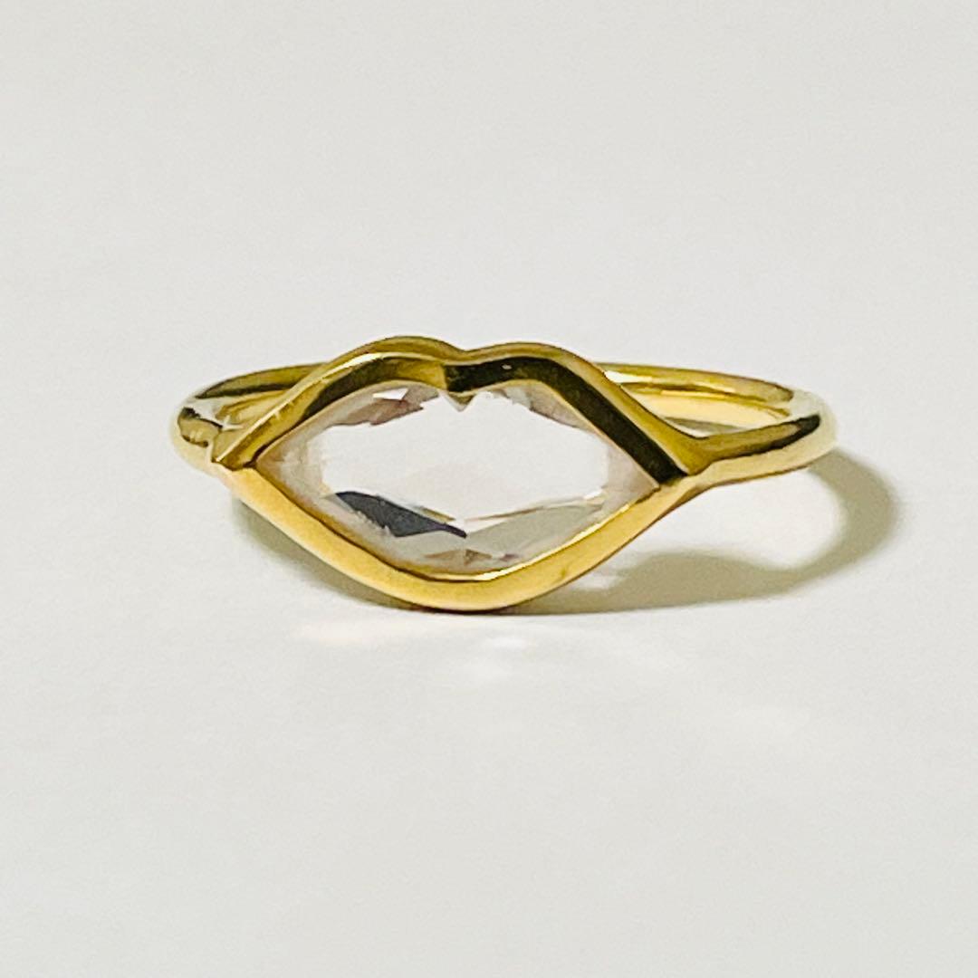 K18イエローゴールド モルガナイト リップリング