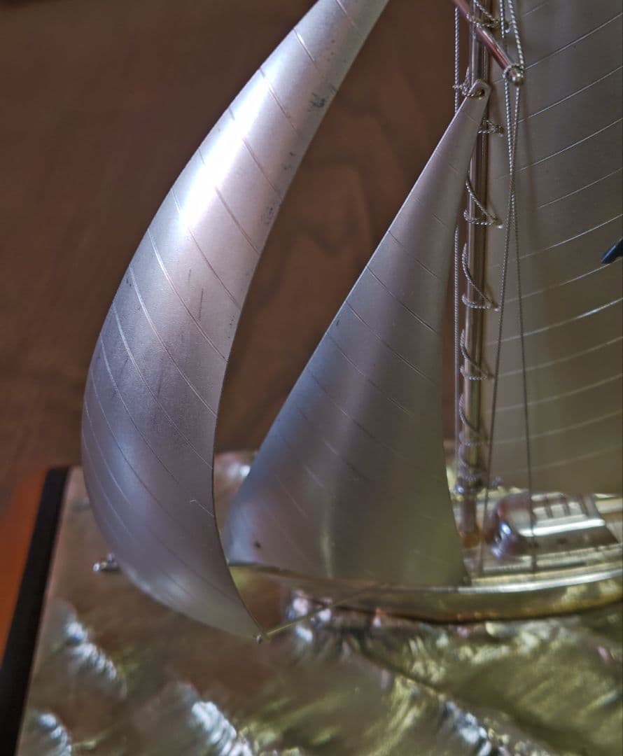 シルバー970 銀製 ヨット　舟　船　置物　金属　工芸