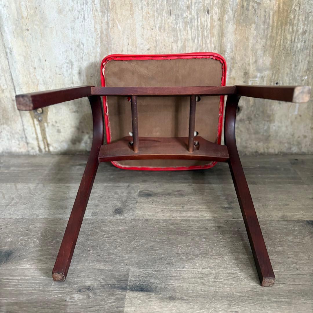 秋田木工　スタッキングスツール　レッド　剣持勇　曲木　②