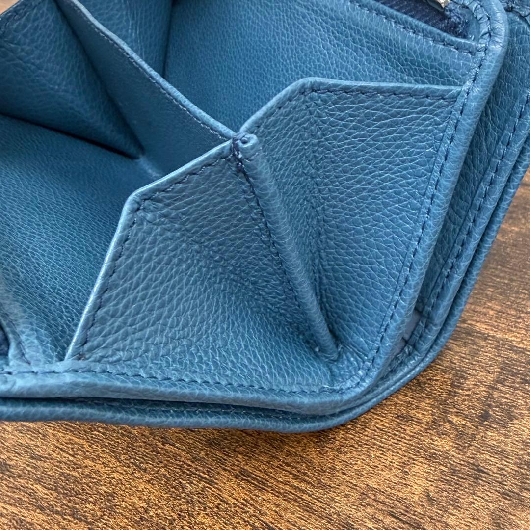 PRADA プラダ 二つ折り財布 ブルー サフィアーノ