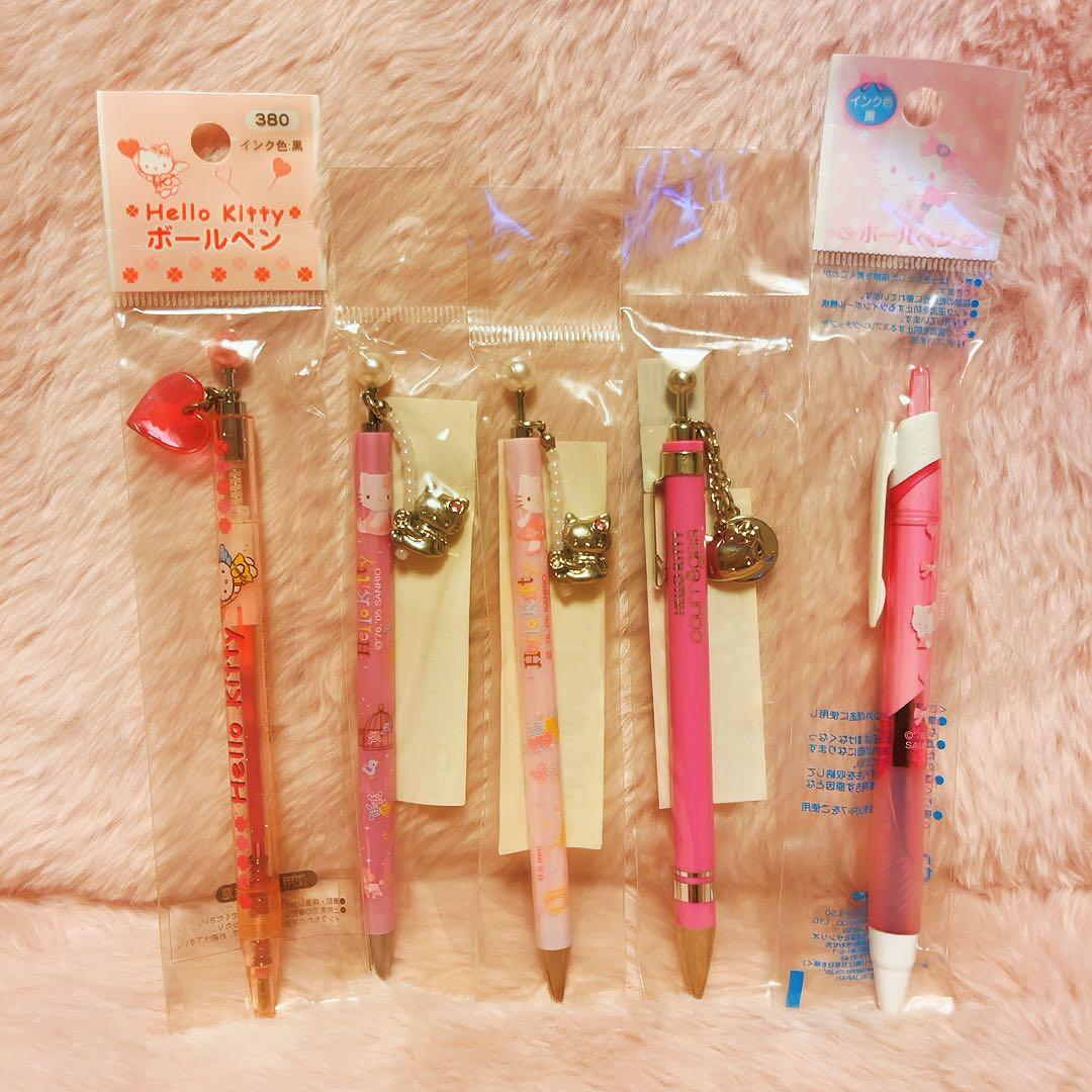 希少レア　ハローキティ　マスコット　ペンセット　バラ　クマ　平成レトロ　サンリオ
