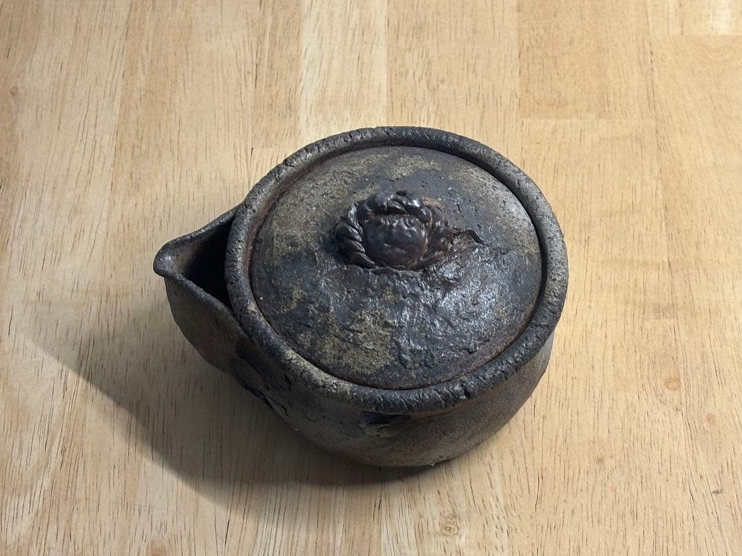 70.備前焼 宝瓶 登り窯 蟹 かに カニ 手びねり 急須