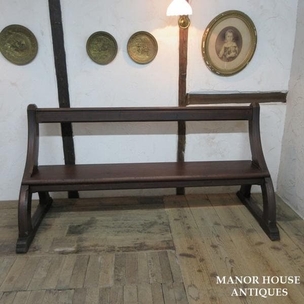 イギリス アンティーク 家具 ロングベンチ 長椅子 チェア 店舗什器 6866d