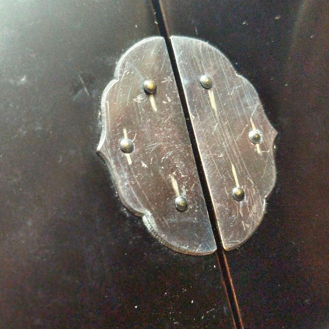 茶道具 古九谷焼 色絵水指 手描き花丸文 幕末骨董 木製漆蓋 桐箱入旧家蔵出し