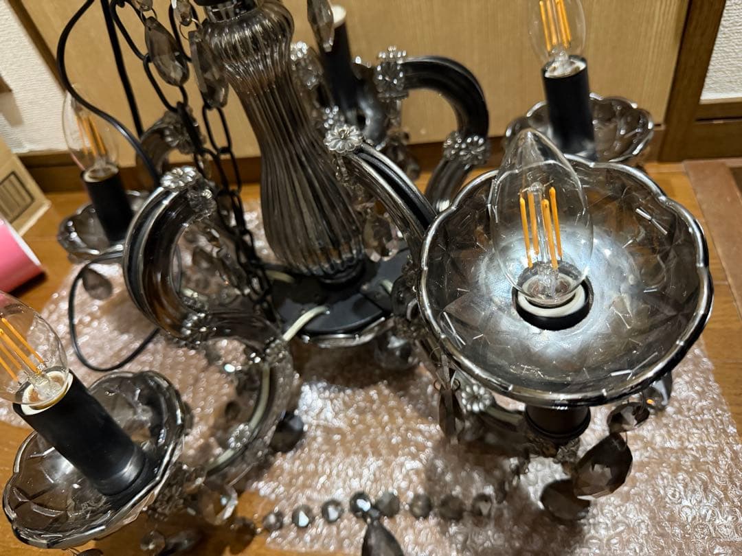 クリスタルシャンデリア 5灯 電球付き