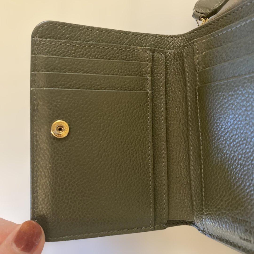 〈美品〉SAINT LAURENT PARIS 折り財布 レザー カーキ　箱有り