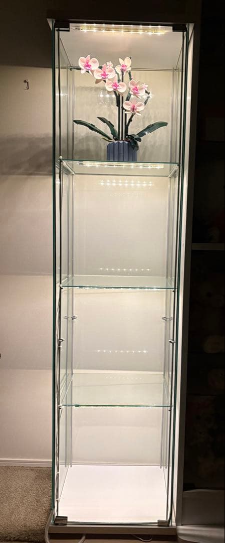 IKEA デトルフ ガラスケース LEDライト付き 【梱包・たのメル便】