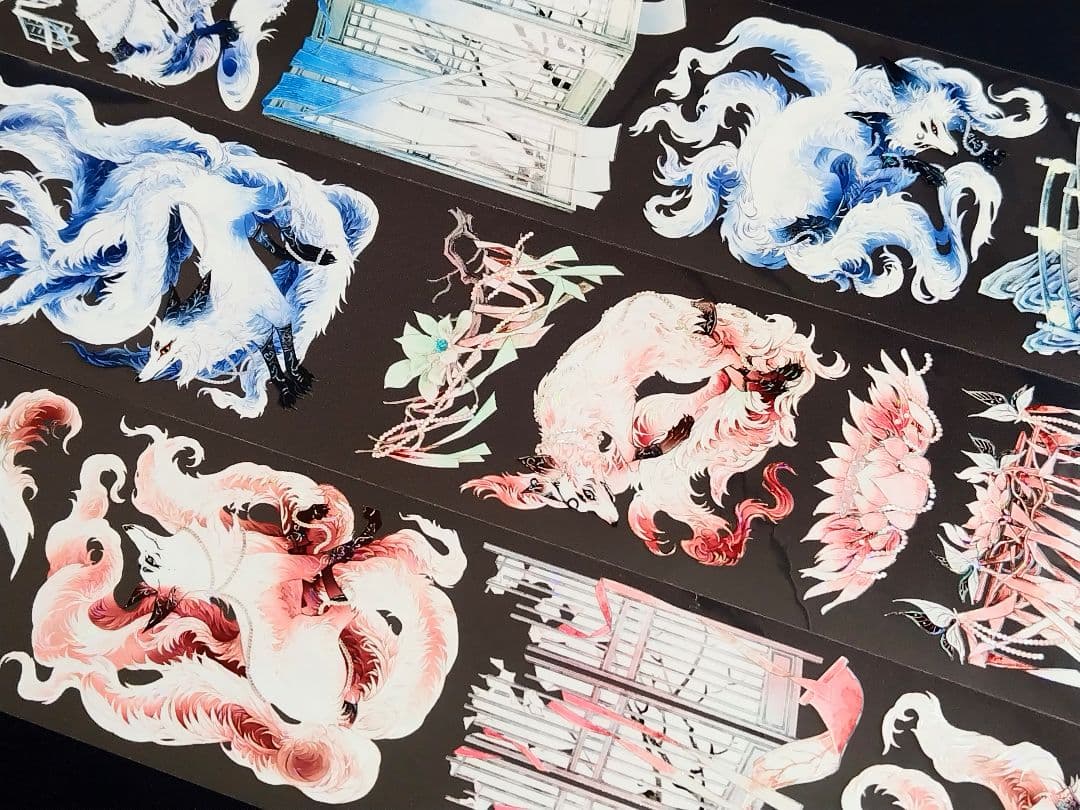 切売 497★ 海外 マスキングテープ マステ PET 装飾 動物 狐 贝壳光