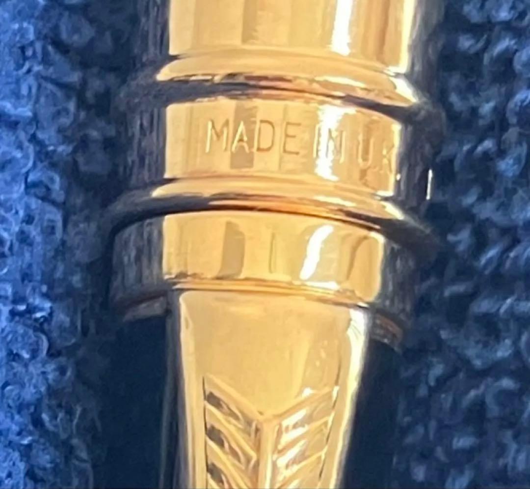 英国製/重厚なブラック軸にダブル金環のパーカーデュオフォールドBP