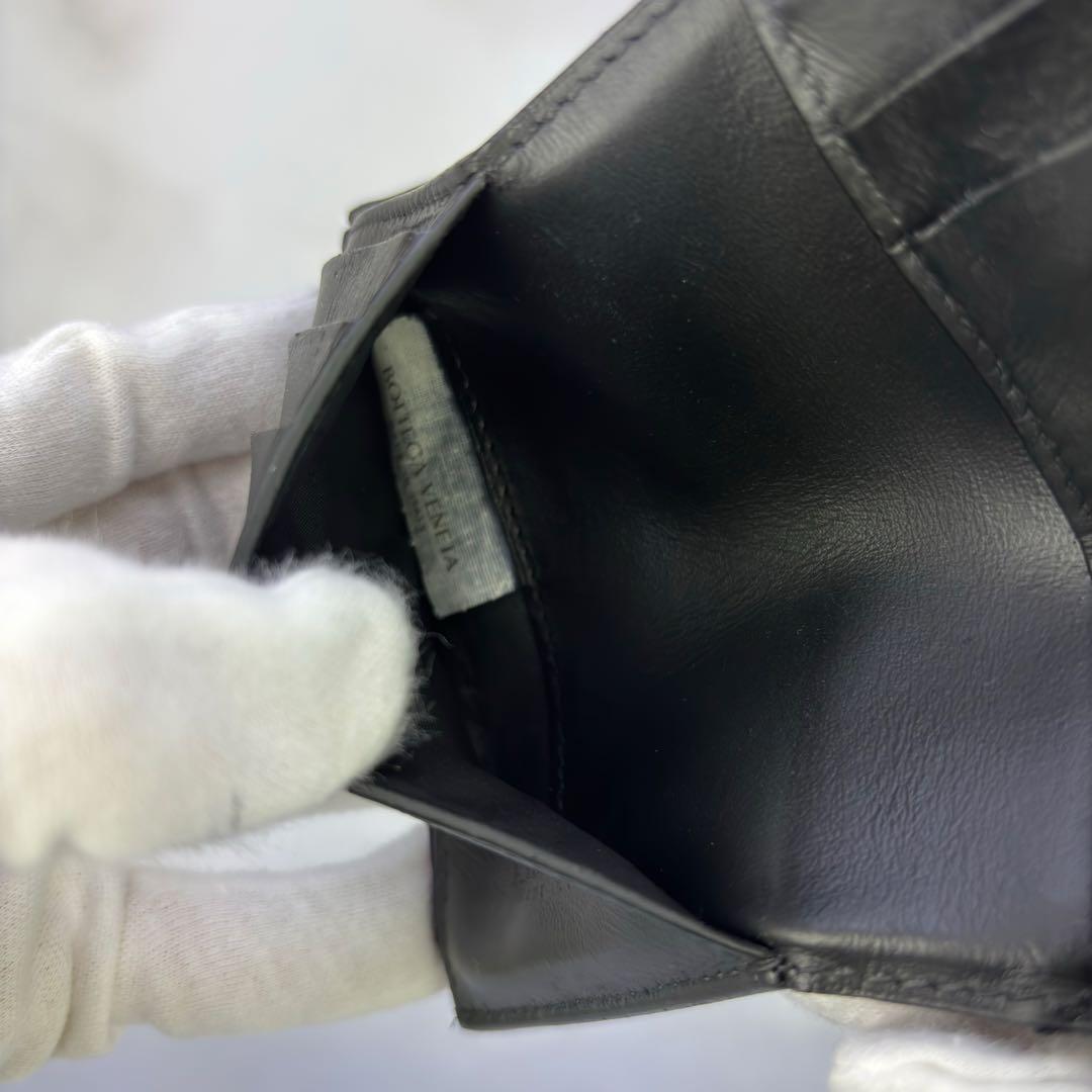 【正規品✨】BOTTEGA VENETA 三つ折り財布 ブラック