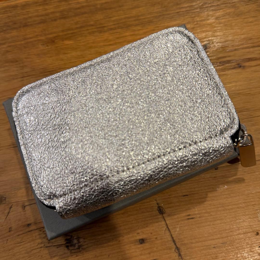 nadaya⭐︎新品mu コンパクト 財布 シルバー ヤギ革 日本製