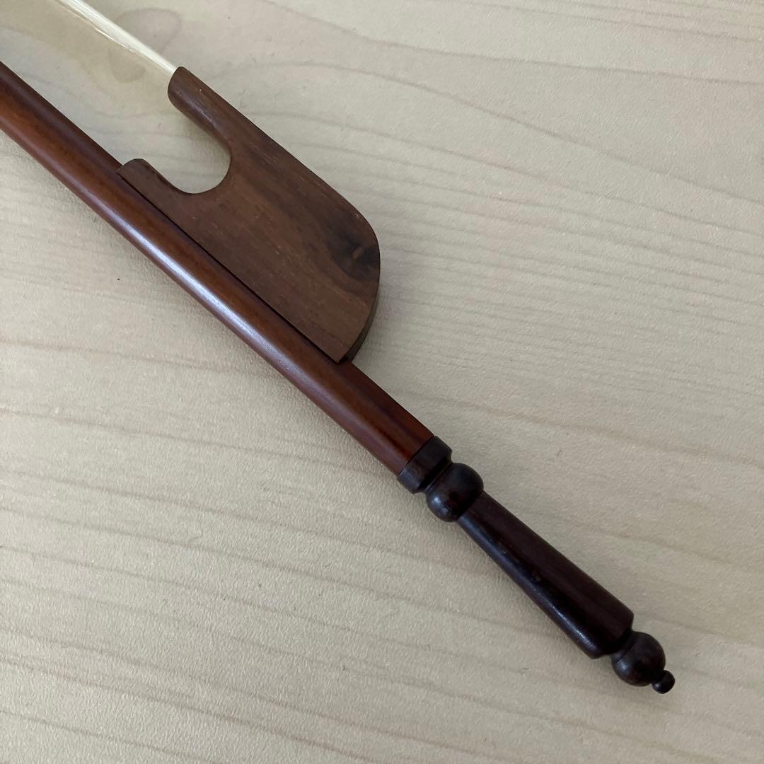 ロングスクリュー　バロックバイオリン弓　アフリカンブラックウッド　ビオラダモーレ