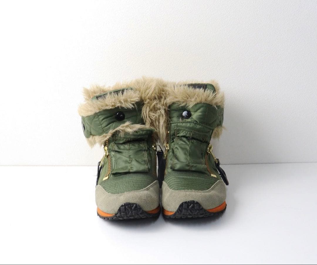 キャピタル KAPITAL MA-1 スニーカー グリーン エアフォース ボア