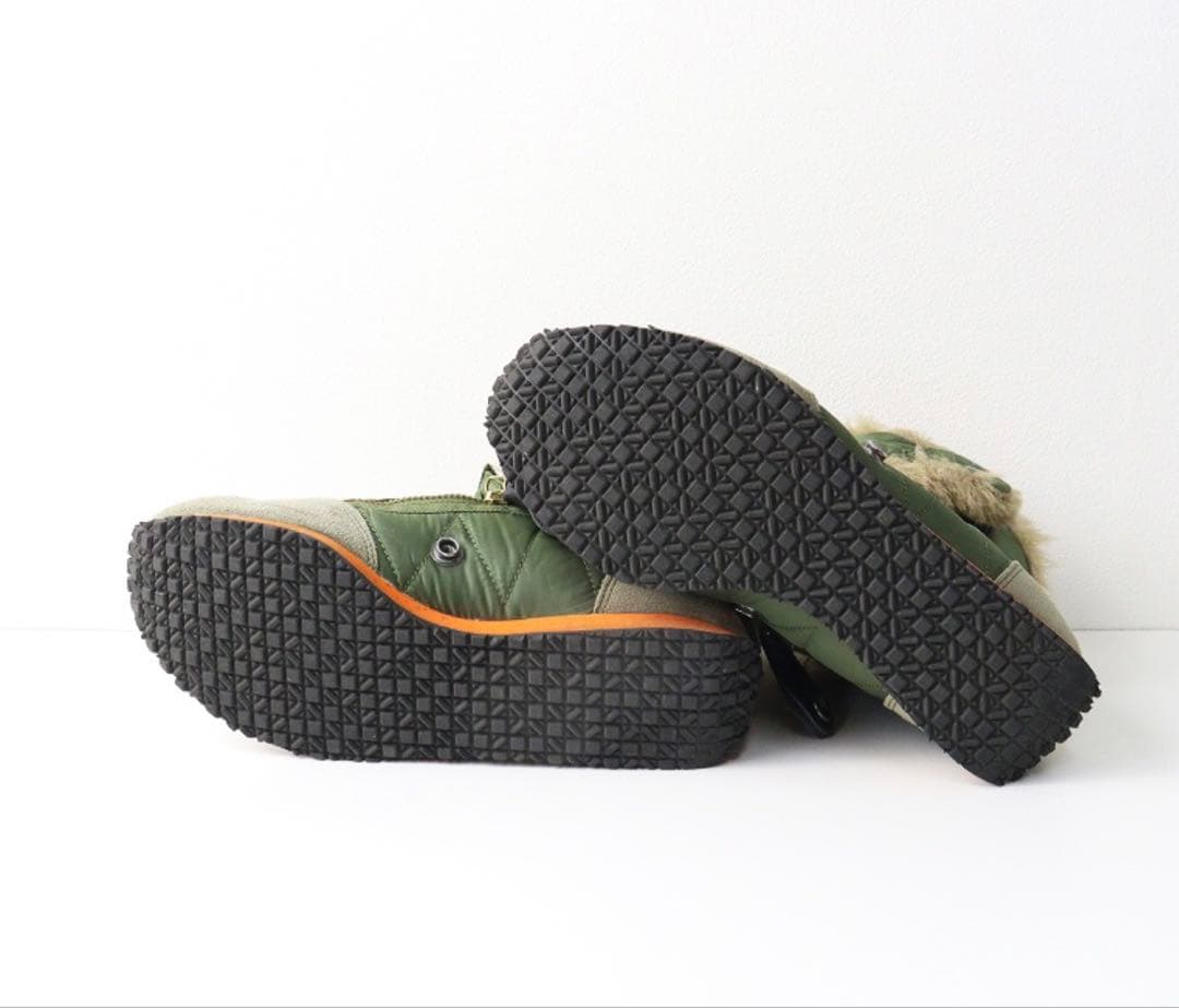 キャピタル KAPITAL MA-1 スニーカー グリーン エアフォース ボア