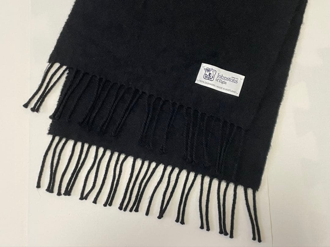 【値下げ】Johnstons 100%ピュアカシミヤストールマフラー　ブラック