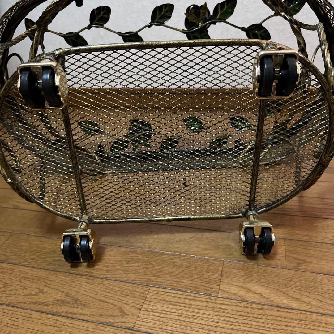 ルネサンス ガラステーブル ゴールド バラ ヴィンテージ アンティーク