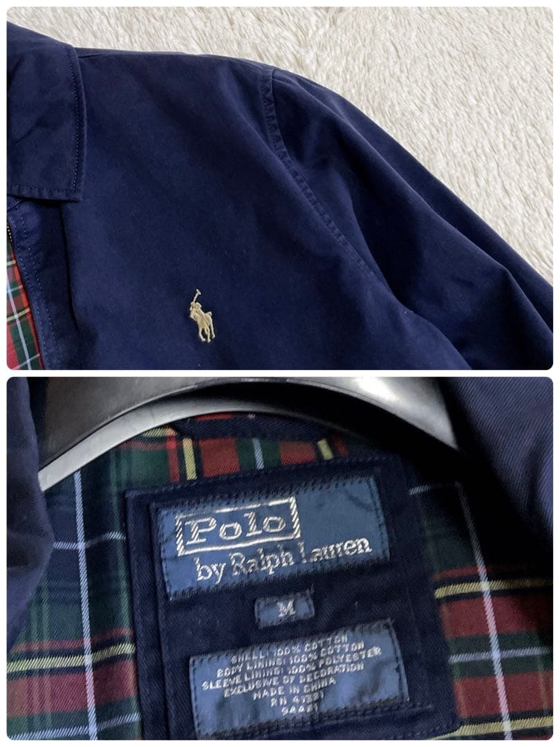 希少 90s ポロラルフローレン チェック ネイビー スイングトップ ブルゾン