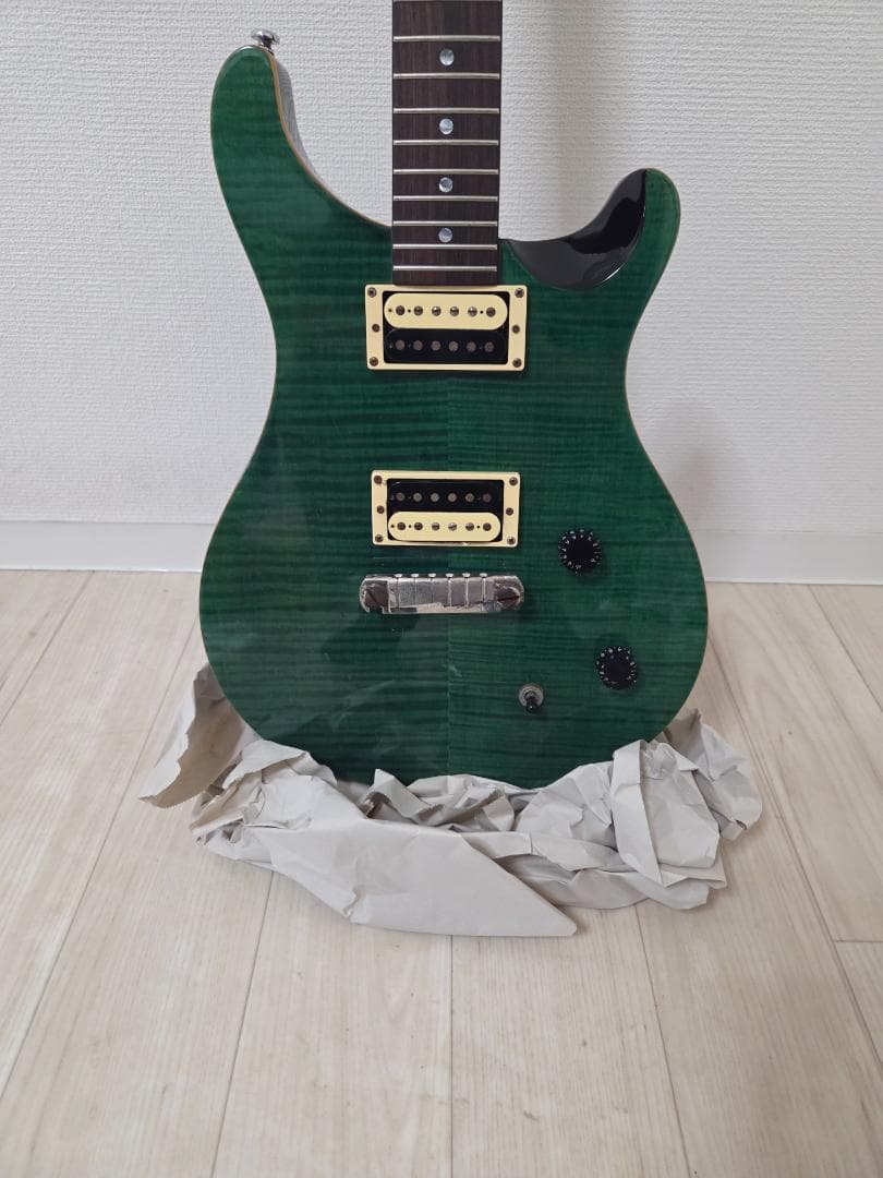 エレキギター グリーン フレイムメイプル