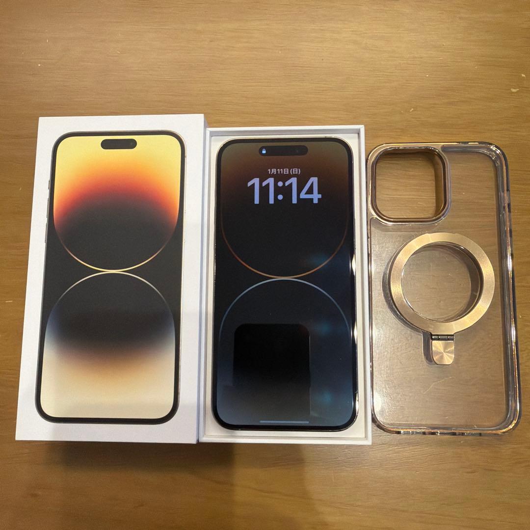 【美品】Apple iPhone 14 Pro Maxゴールド 本体　128G