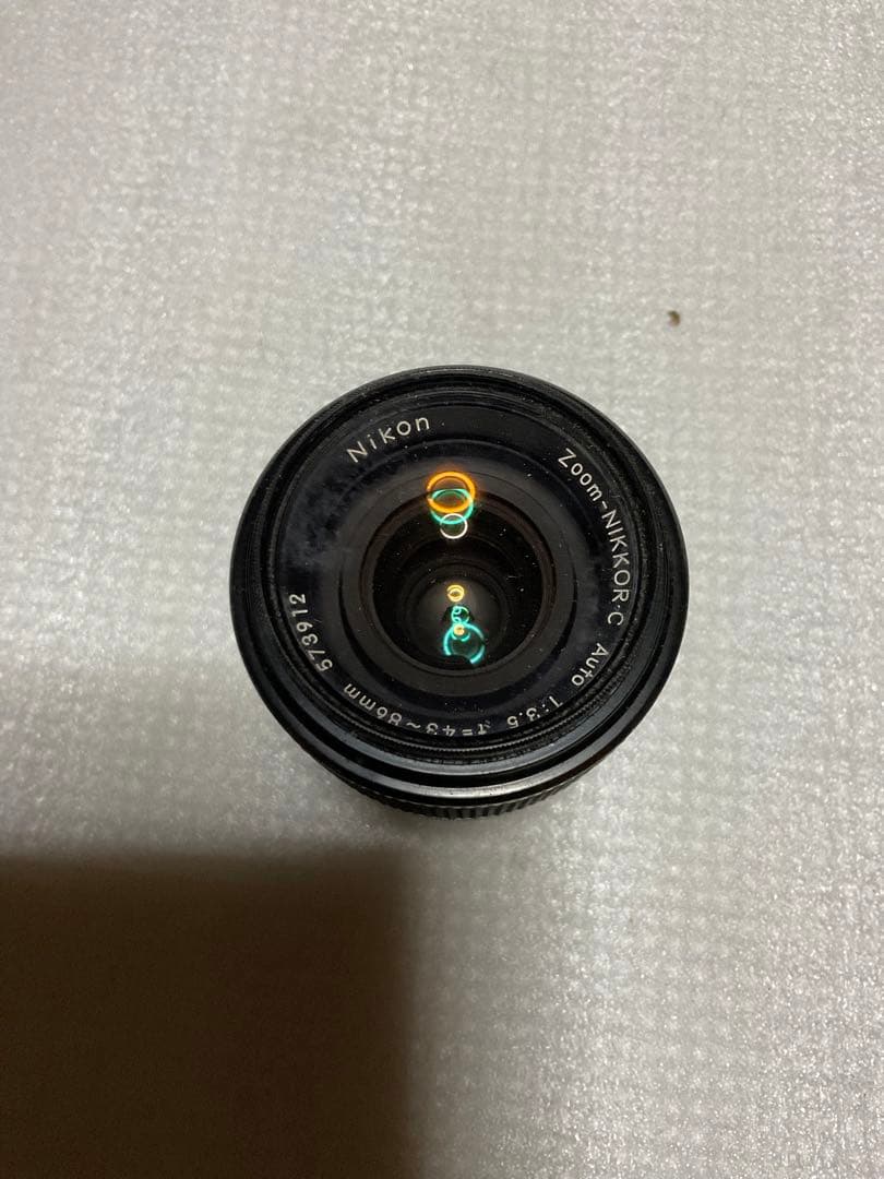 NIKOMAT・EL。一眼レフカメラ。ナショナルPE-32Sフラッシュ付き。