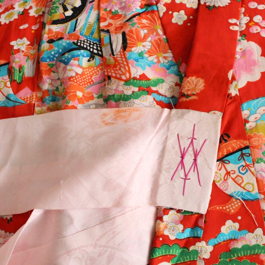 七五三 3歳 女の子 子供 アンティーク 着物 総絞り 被布 セット